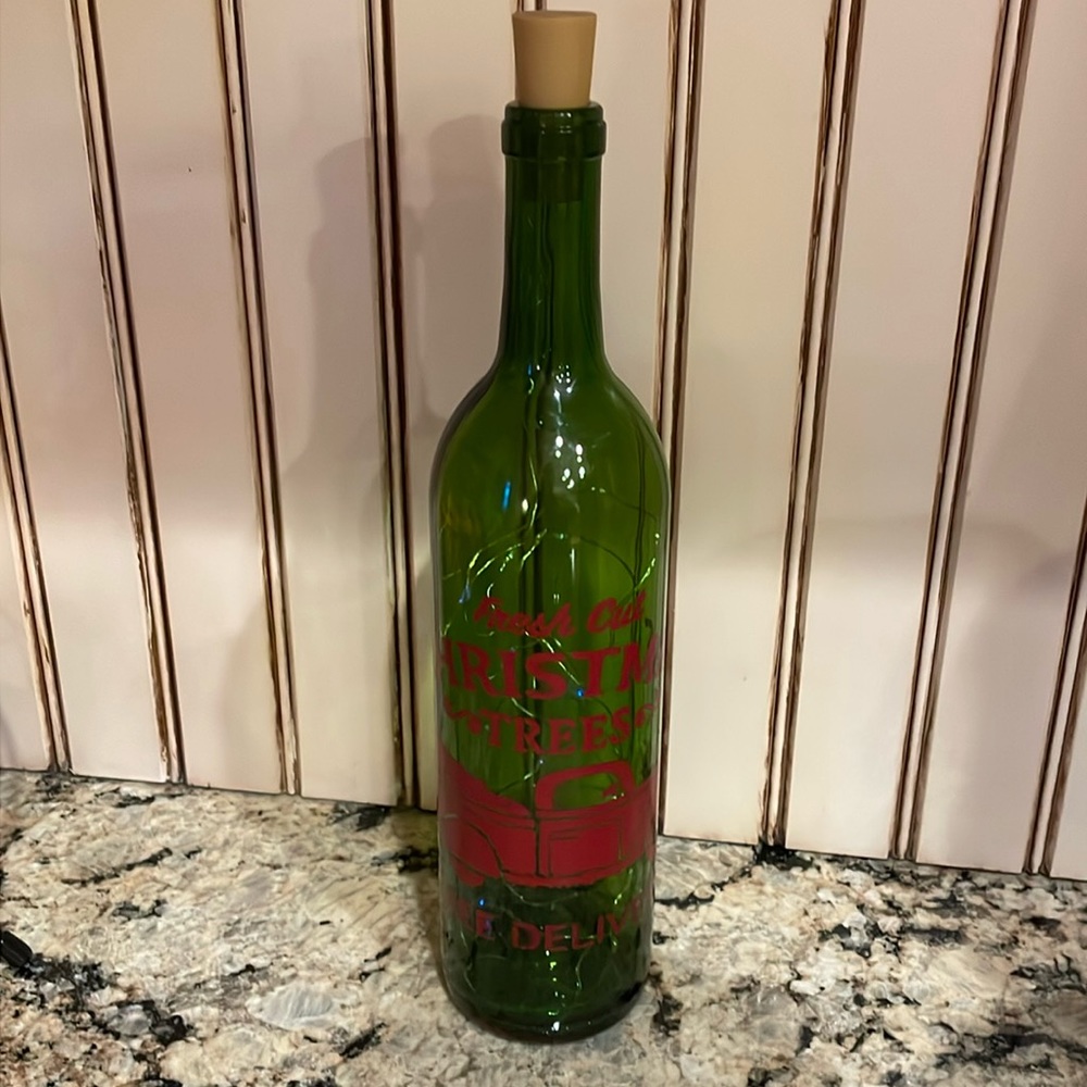 Fresh Cut Christmas Trees Light Up Decorative Bottle
